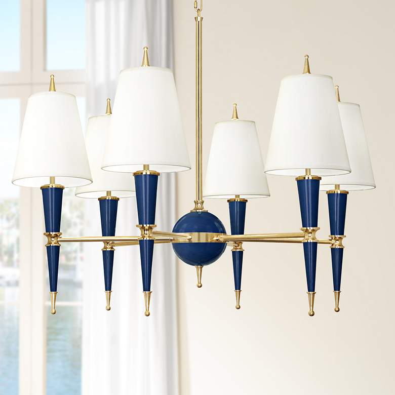 versailles 36 and three quarter inchw fondine shade navy lacquer chandelier 18r62cropped